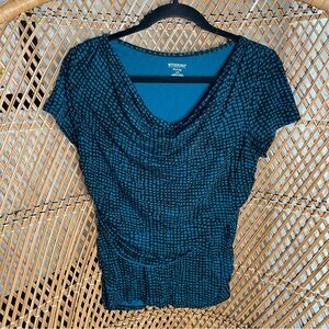 Motherhood Maternity Nursing Blue Patterned Women Top